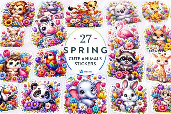 Download Spring Cute Animals Stickers Bundle - Sticker Collection