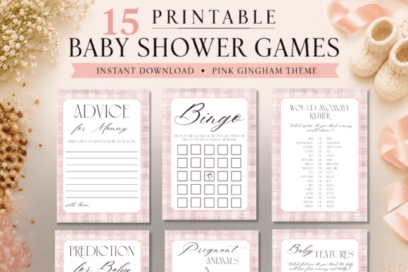 Download Pink Printable Baby Shower Games Bundle - Games Collection