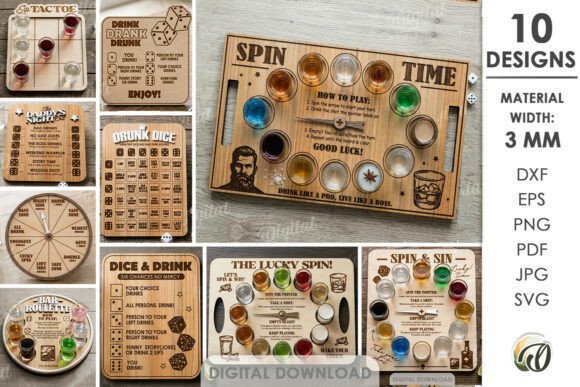Download 3D Drinking Games Bundle Laser Cut - Games Collection