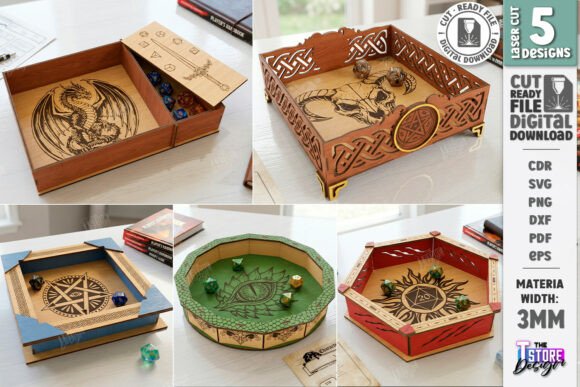 Download Dice Tray Laser Cut Bundle | Board Games - Premium Resources