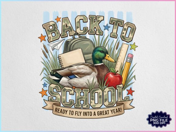 Download Preppy Back to School Duck PNG - School Collection
