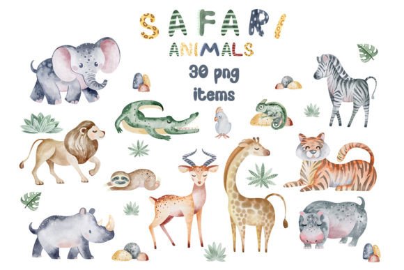 Download Watercolor Safari Animals|Jungle Clipart - Safari animals Collection