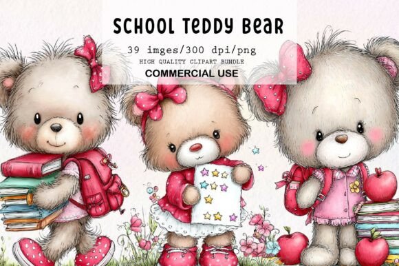 Download Back to School Teddy Bear Clipart - School Collection