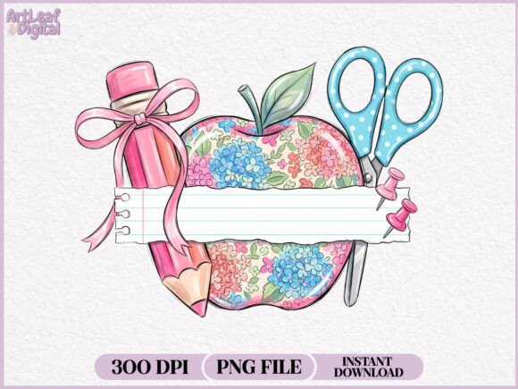 Download Personalized Floral Apple Back to School - School Collection