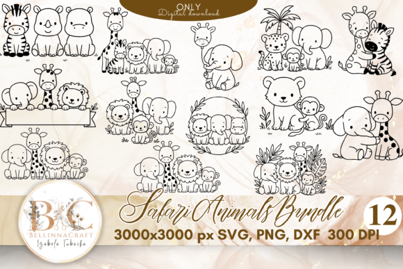 Download Safari Animals Bundle SVG PNG DXF - Premium Bundle