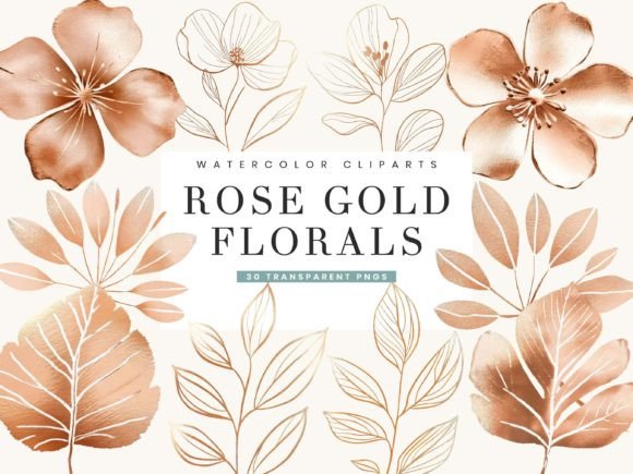 Download Rose Gold Foil Textured Flower Leaves - Textured Collection
