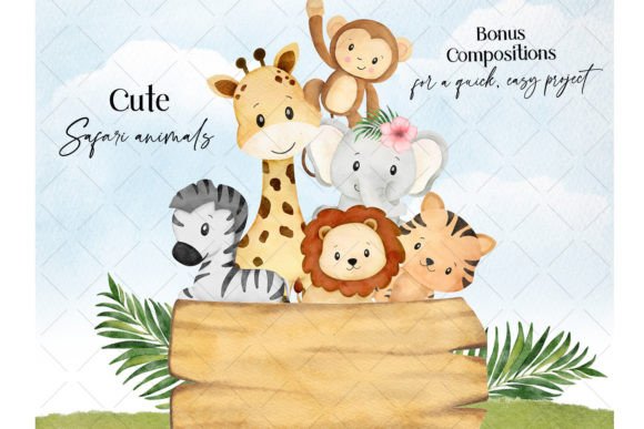Download Safari Animals Watercolor Clipart - Safari animals Collection