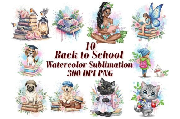 Download Whimsical School Watercolor Sublimation - School Collection