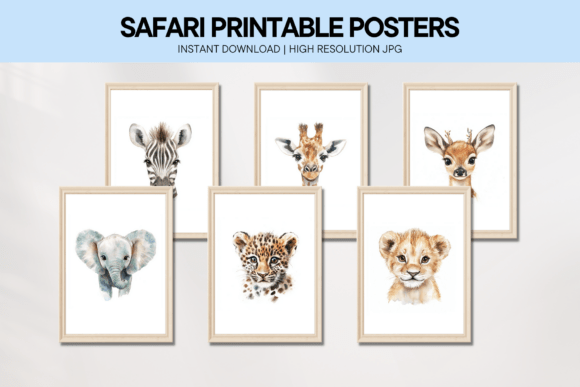 Download Safari Animals Prints Nursery Wall Art - Premium Resources