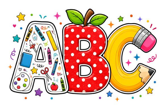 Download Cute ABC School Alphabet PNG - School Collection