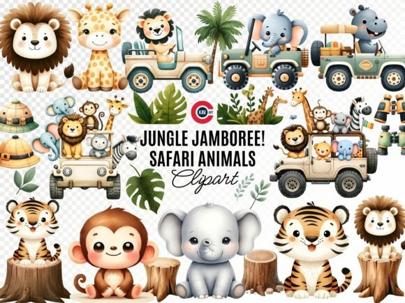 Download Safari Animals Watercolor Clipart Bundle - Safari animals Collection
