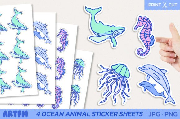 Download Underwater Ocean Animals Sticker Sheet - Sticker Collection